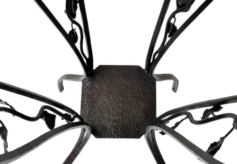 French Art Deco Wrough Iron XL Pedestal with Multi-Colored Marble Top, 1930s